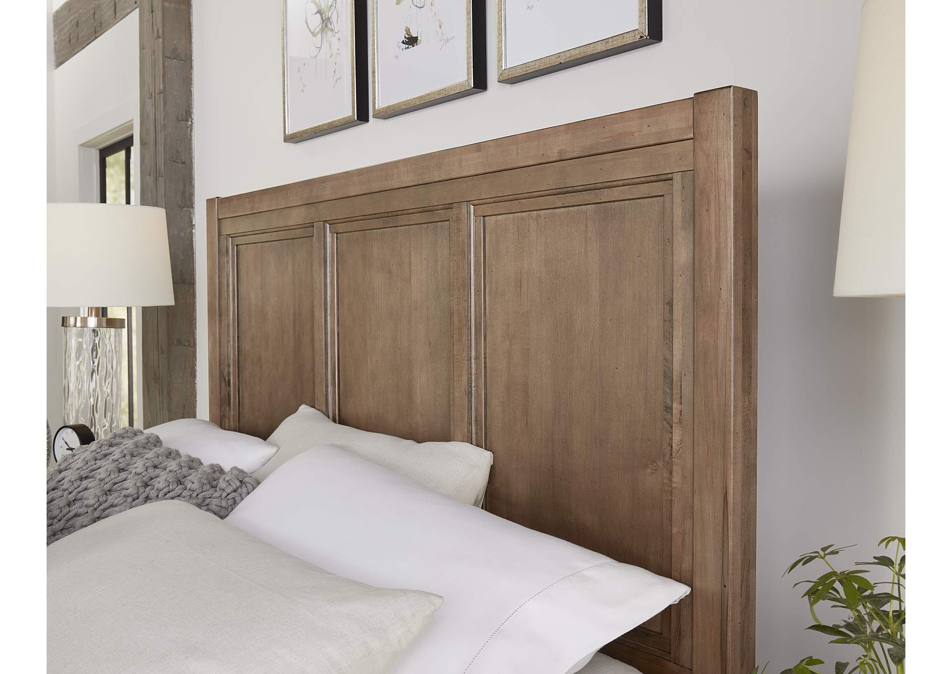 Cool Farmhouse-Natural Queen Panel Bed,Vaughan-Bassett