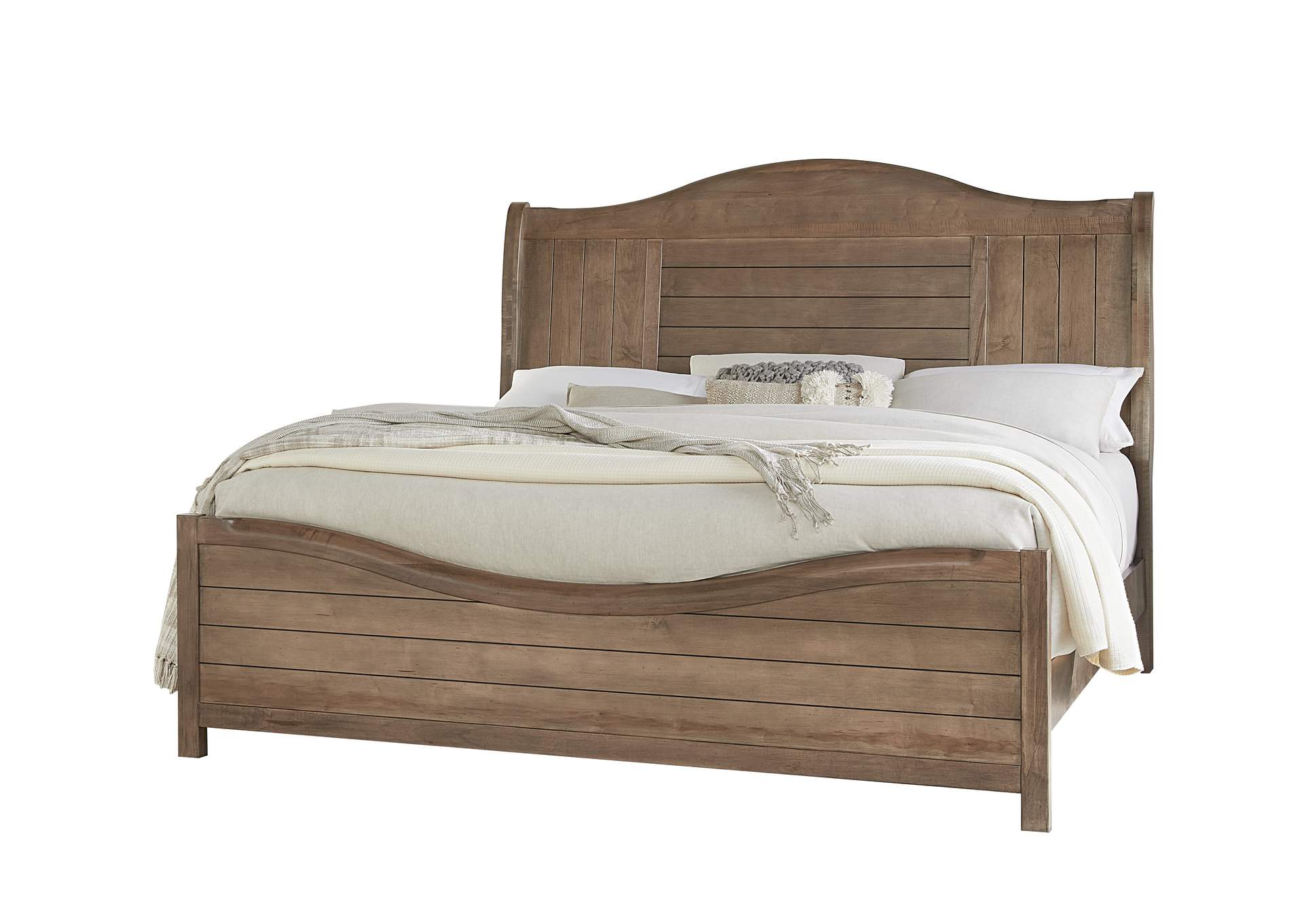 Cool Farmhouse-Natural Queen Sleigh Bed,Vaughan-Bassett