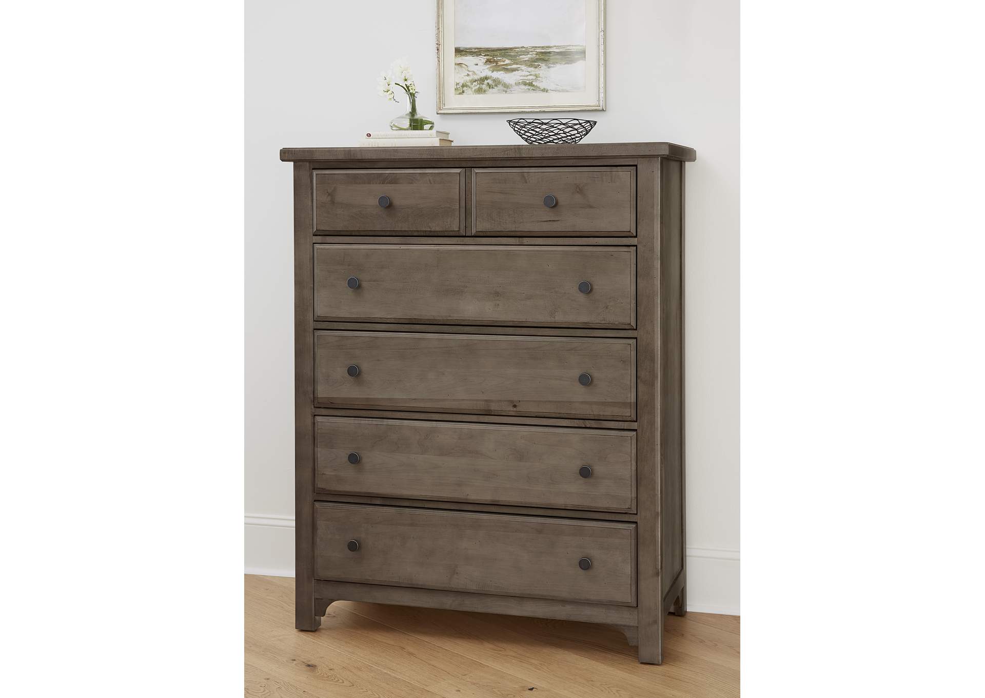 Cool Farmhouse-Grey Chest - 5 Drawer,Vaughan-Bassett