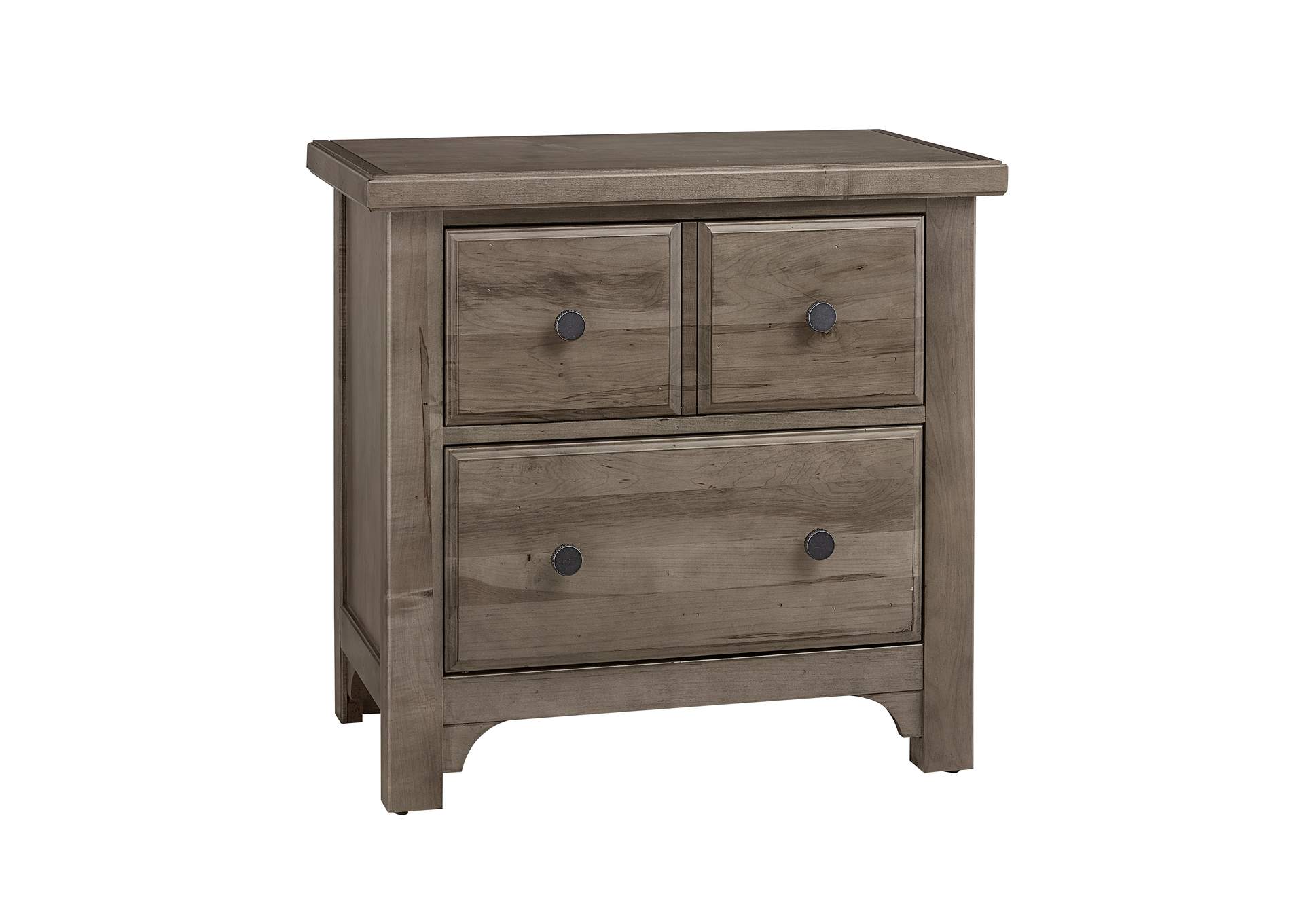 Cool Farmhouse-Grey Night Stand - 2 Drawer,Vaughan-Bassett