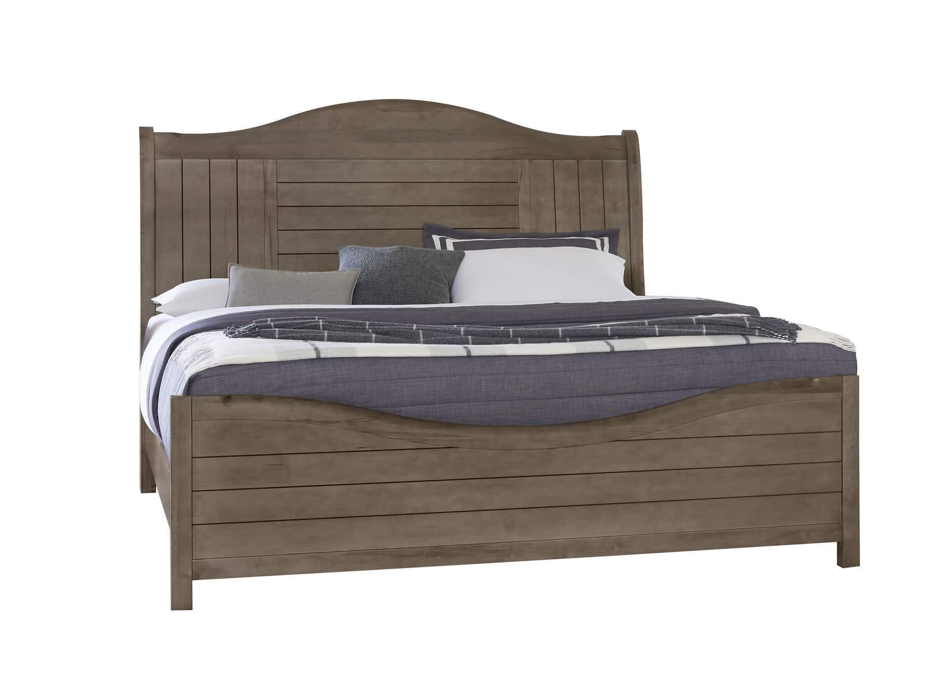 Cool Farmhouse-Grey Queen Sleigh Bed,Vaughan-Bassett