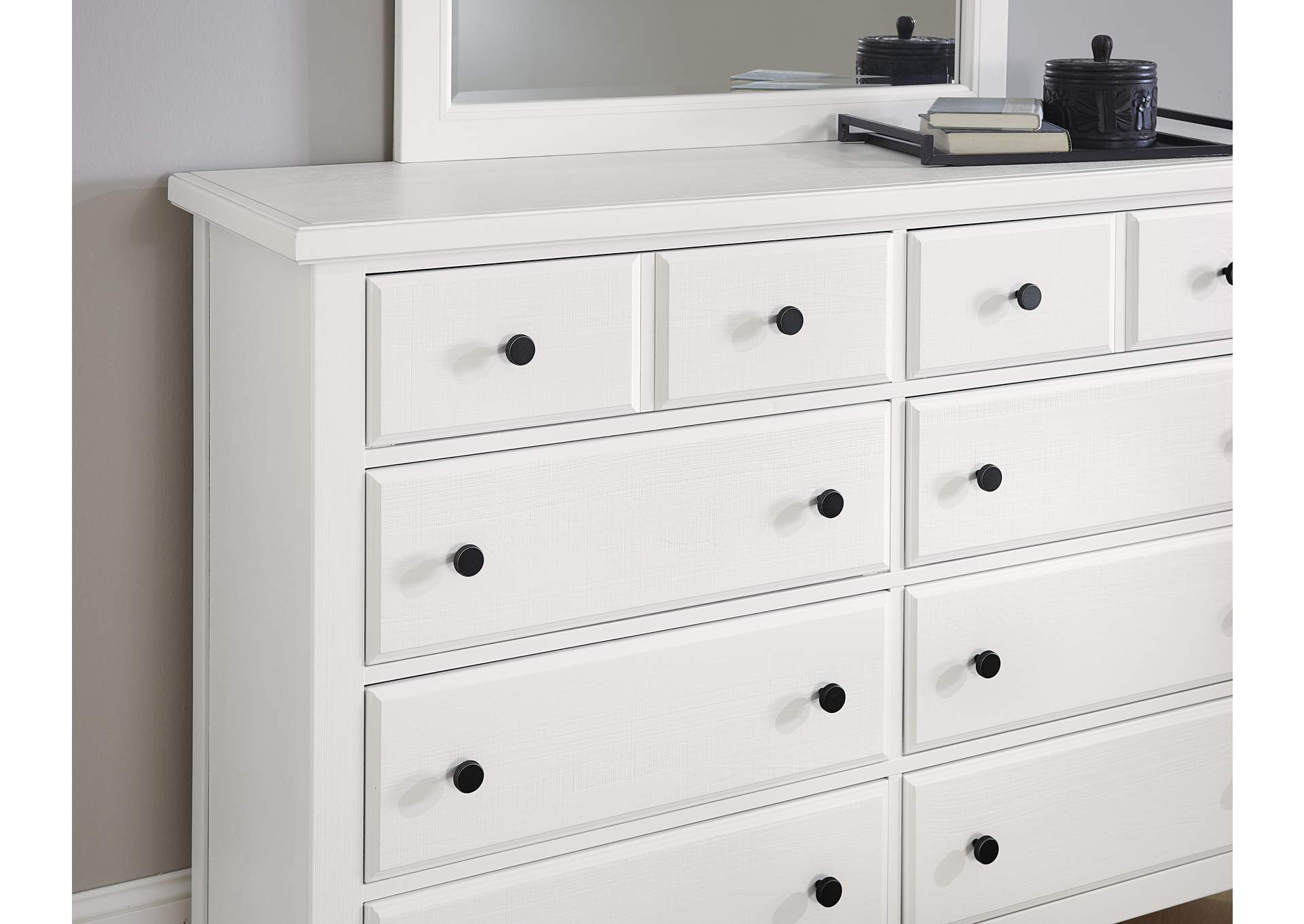 Cool Farmhouse-Soft White Dresser - 8 Drawer,Vaughan-Bassett