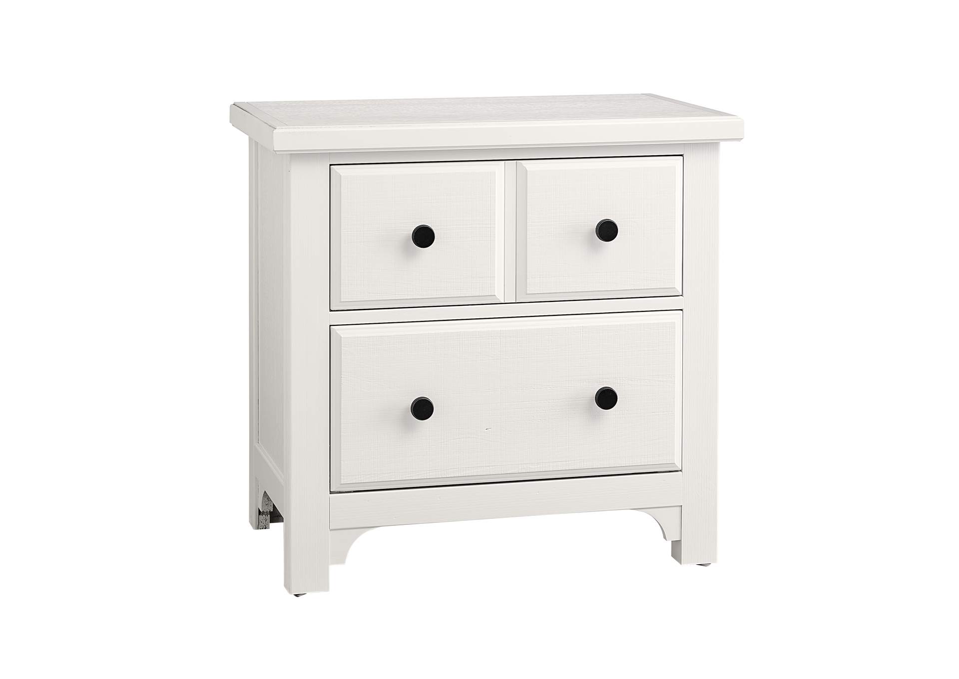 Cool Farmhouse-Soft White Night Stand - 2 Drawer,Vaughan-Bassett