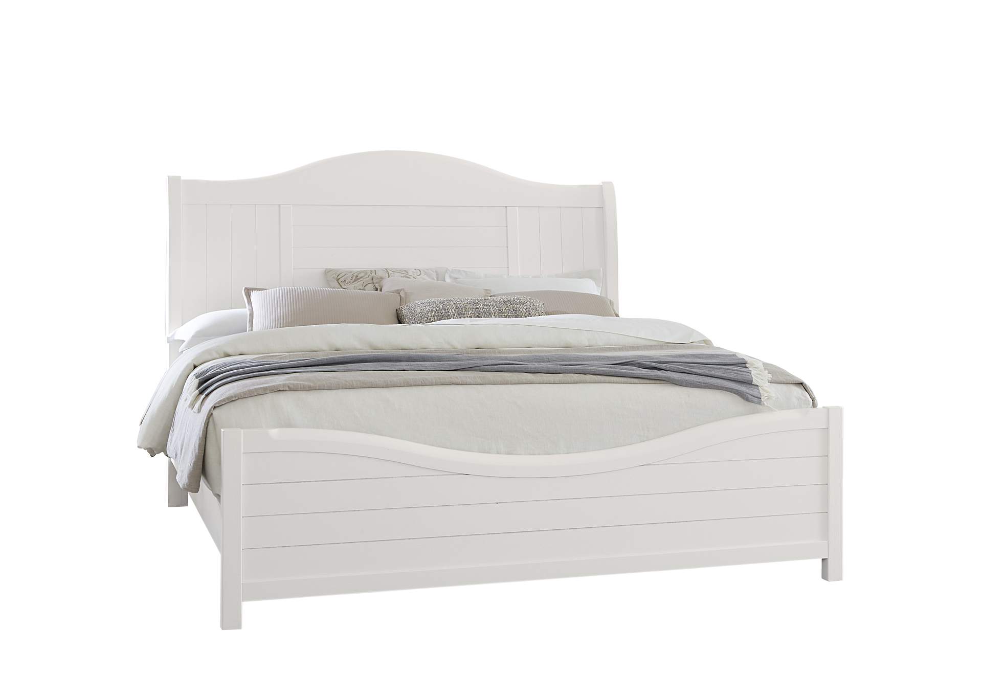 Cool Farmhouse-Soft White Queen Sleigh Bed,Vaughan-Bassett