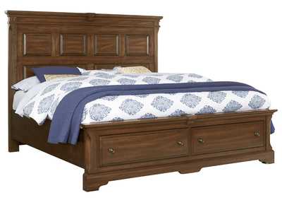 Image for Heritage Amish Cherry Queen Mansion Bed w/ Storage Footboard