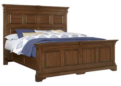 Image for 110 - Heritage Amish Cherry Queen Mansion Bed W/ Decorative Side Rails
