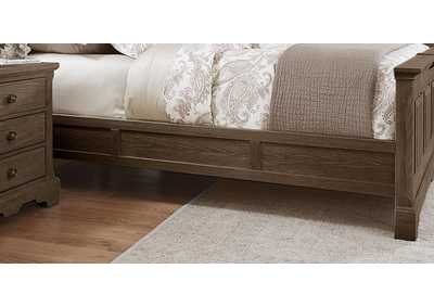Heritage Cobblestone Oak Queen Mansion Bed With Decorative Rails,Vaughan-Bassett