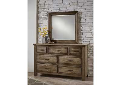 Image for Maple Road Tobacco Brown Triple Dresser - 7 Drawer w/Landscape Mirror