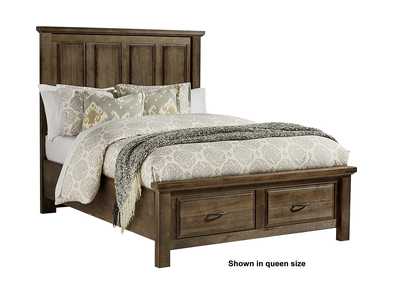 Maple Road Maple Syrup Queen Mansion Bed w/ Storage Footboard