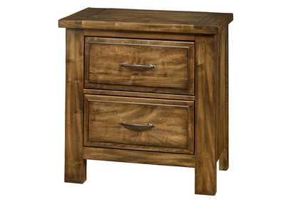 118 - Maple Road-Antique Amish Night Stand - 2 Drwr,Vaughan-Bassett