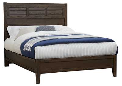 Image for 140 - Passageways-Charleston Brown Queen Louvered Bed With Low Profile Footboard