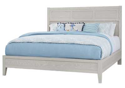 144 - Passageways-Oyster Grey King Louvered Bed With Low Profile Footboard