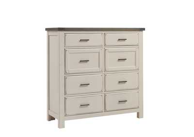 Chestnut Creek Alpaca/Greige Linen Chest - 8 Drawer,Vaughan-Bassett