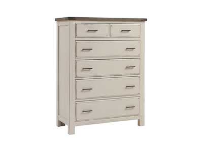 Chestnut Creek Alpaca/Greige Chest - 5 Drawer,Vaughan-Bassett