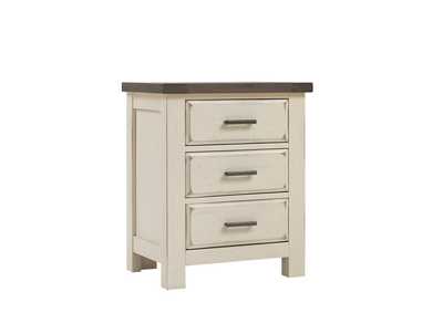 Chestnut Creek Alpaca/Greige Night Stand - 3 Drawer,Vaughan-Bassett