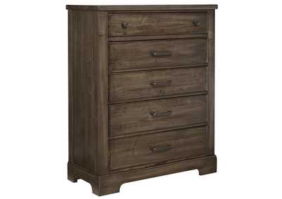 Image for Cool Rustic Mink Chest - 5 Drawer
