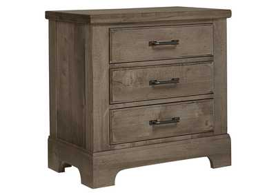 Image for Cool Rustic Stone Grey Night Stand - 3 Drawer