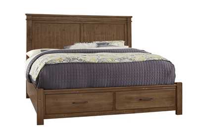 Cool Rustic Quincy Mansion Queen Bed w/2 Drawer Storage