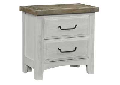 Sawmill Alabaster Two Tone Night Stand - 2 Drawer