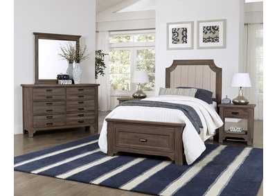 Image for Bungalow Cararra Upholstered Twin Bed & Storage w/Dresser and Mirror