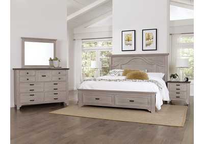 Image for Bungalow Bronco Mantel King Bed & Storage w/Dresser and Mirror