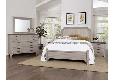 Image for Bungalow Gallery Upholstered King Bed w/Dresser and Mirror