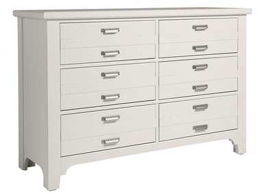 Image for Bungalow Lattice White Double Dresser - 6 Drawer