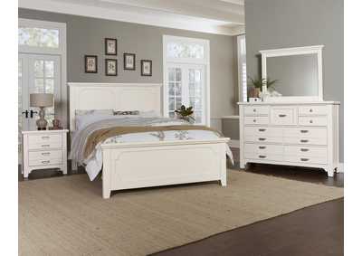 Image for Bungalow White Rock Panel King Bed w/Dresser and Mirror