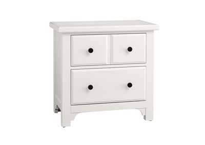 Image for Cool Farmhouse-Soft White Night Stand - 2 Drawer