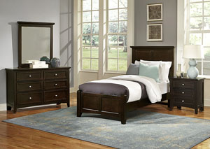 Image for Bonanza Merlot Twin Panel Bed w/Dresser and Mirror