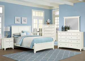Image for Bonanza White Queen Panel Bed w/Dresser and Mirror