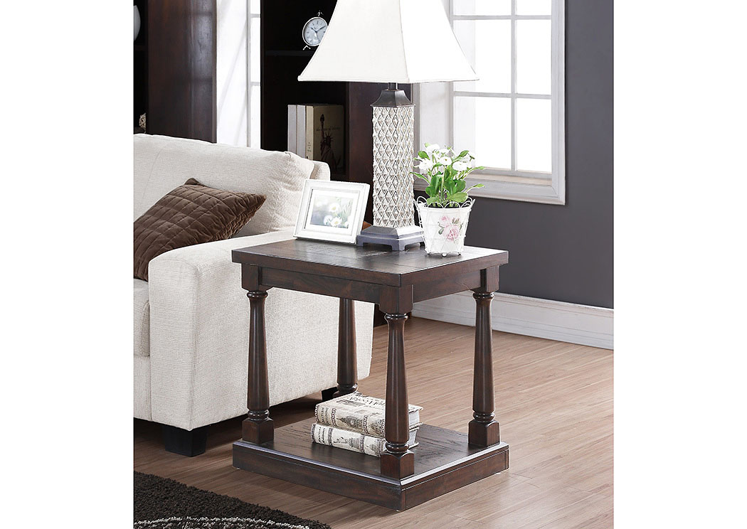 Xcalibur - Espresso 20" Rectangular End Table,Winners Only