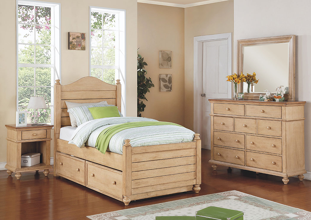 Quails Run - Wheat Panel Twin Bed,Winners Only
