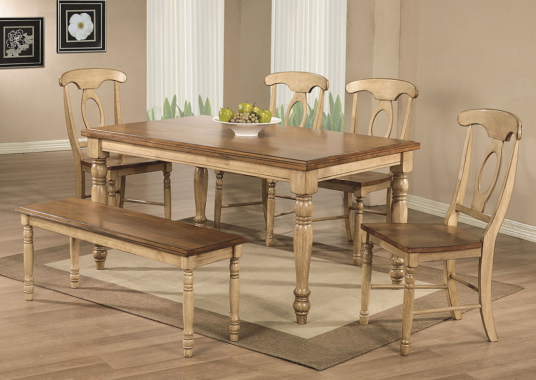 Quails Run - Almond/Wheat 60" Leg Table,Winners Only