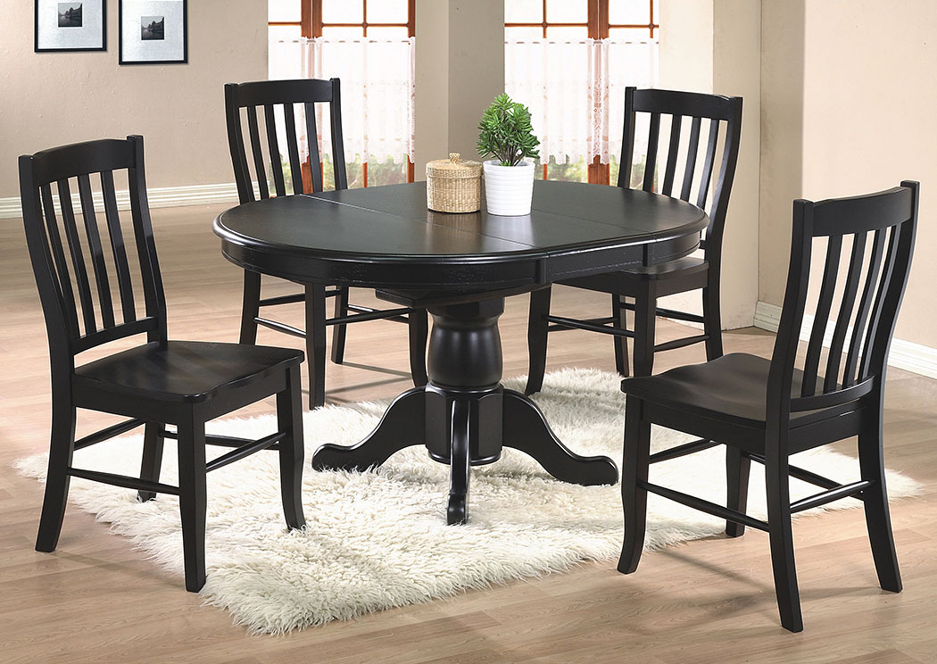 Quails Run - Ebony 57" Ped Table w/15" Butterfly Leaf,Winners Only
