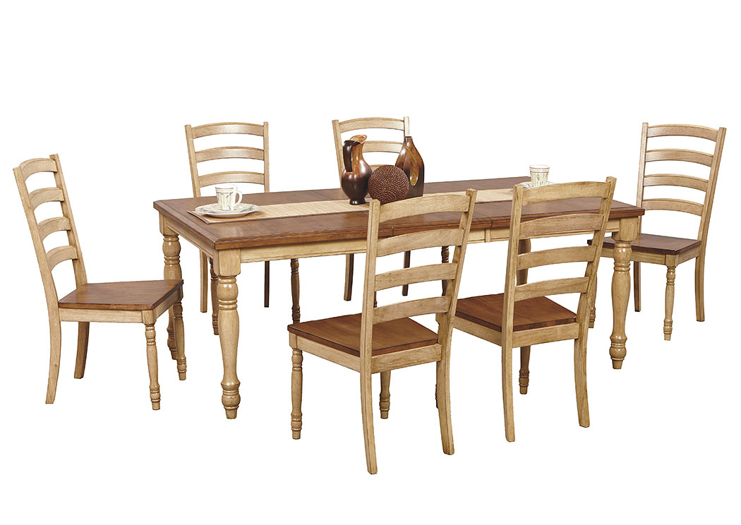 Quails Run - Almond/Wheat Ladder Back Side Chair (Set of 2),Winners Only