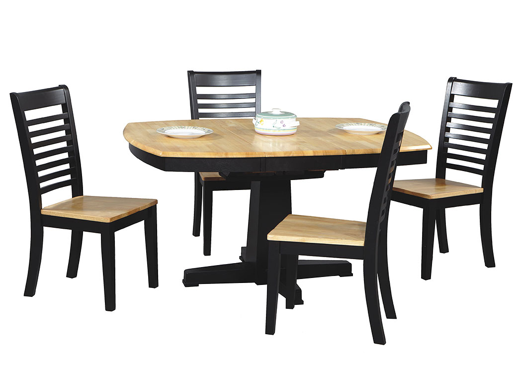 Santa Fe - Natural/Ebony 57" Pedestal Table,Winners Only