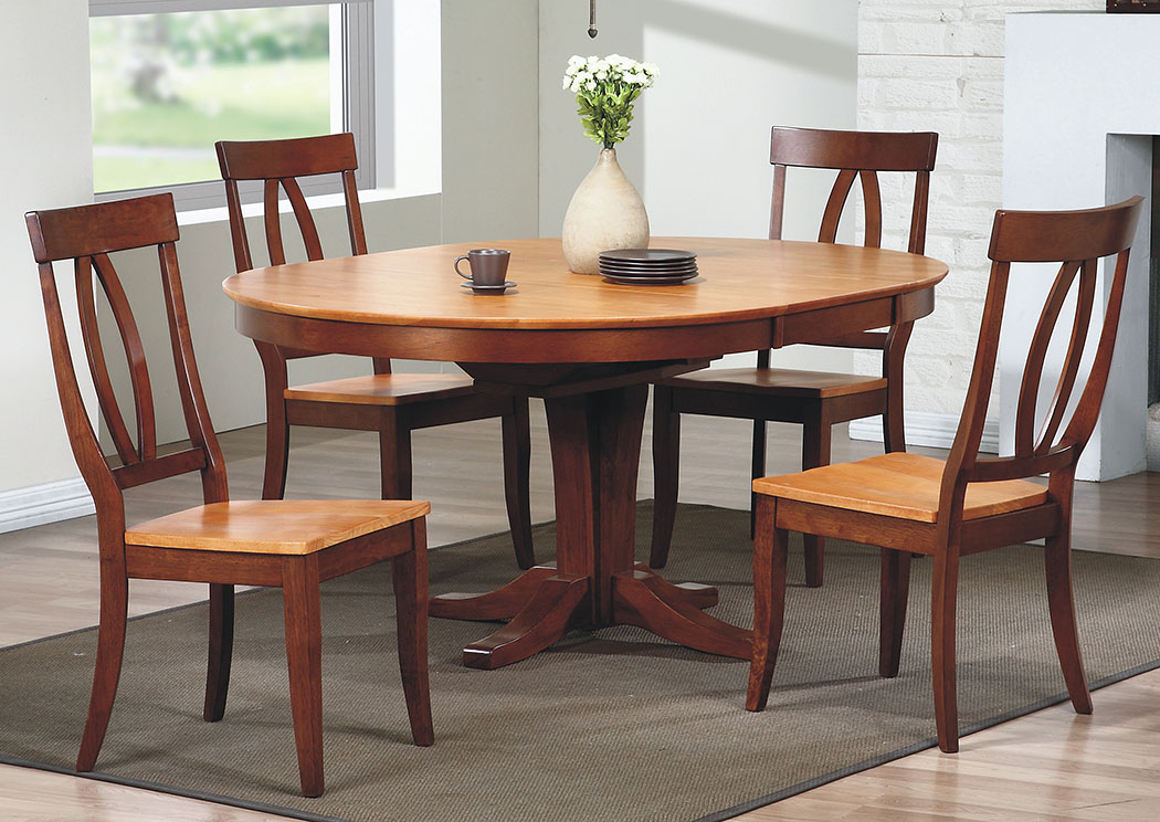 Santa Barbara - Fruitwood 66" Ped Table w/18" Butterfly Leaf,Winners Only