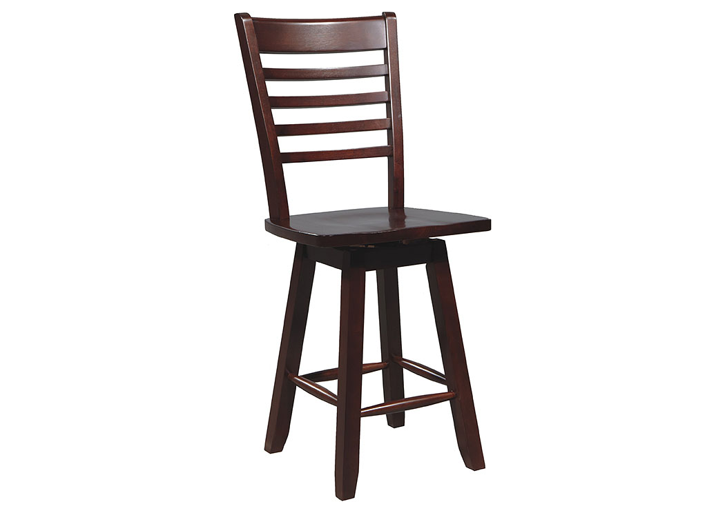 Santa Fe - Chocolate Ladder Back Barstool w/Swivel (Set of 2),Winners Only