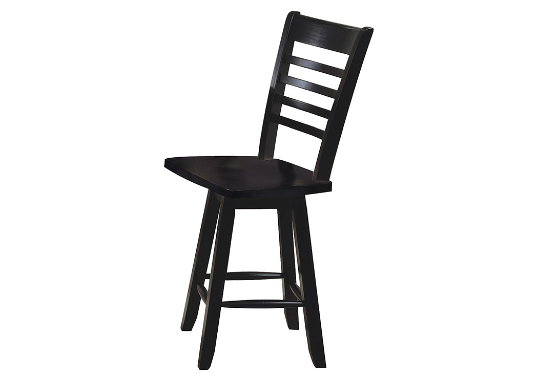 Santa Fe - Natural/Ebony Ladder Back Barstool w/Swivel (Set of 2),Winners Only