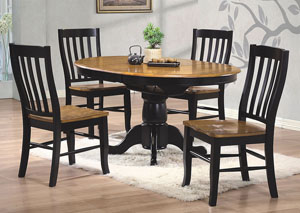 Image for Quails Run - Almond/Ebony 57" Ped Table w/15" Butterfly Leaf