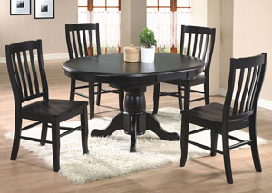 Image for Quails Run - Ebony 57" Ped Table w/15" Butterfly Leaf