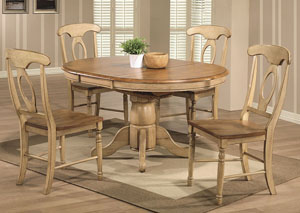 Image for Quails Run - Almond/Wheat 57" Ped Table w/15" Butterfly Leaf