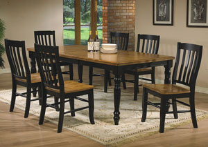Image for Quails Run - Almond/Ebony 78" Leg Table w/18" Butterfly Leaf