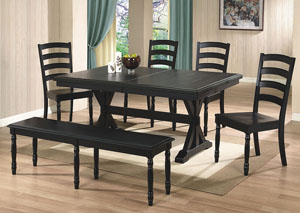 Image for Quails Run - Ebony 84" Table w/1-18" Butterfly Leaf