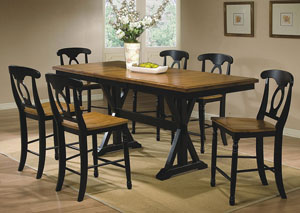 Image for Quails Run - Almond/Ebony 78" Tall Table w/1-18" Butterfly Leaf