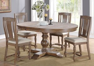 Image for Xcalibur - Gray 66" Pedestal Table w/18" Leaf