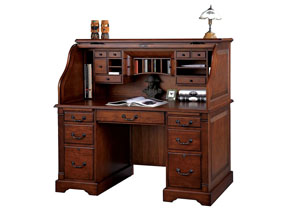 Country Cherry 57" Roll Top Desk