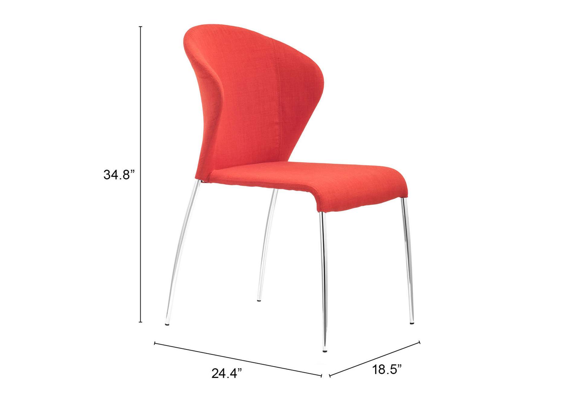 Oulu Dining Chair (Set Of 4) Tangerine,Zuo