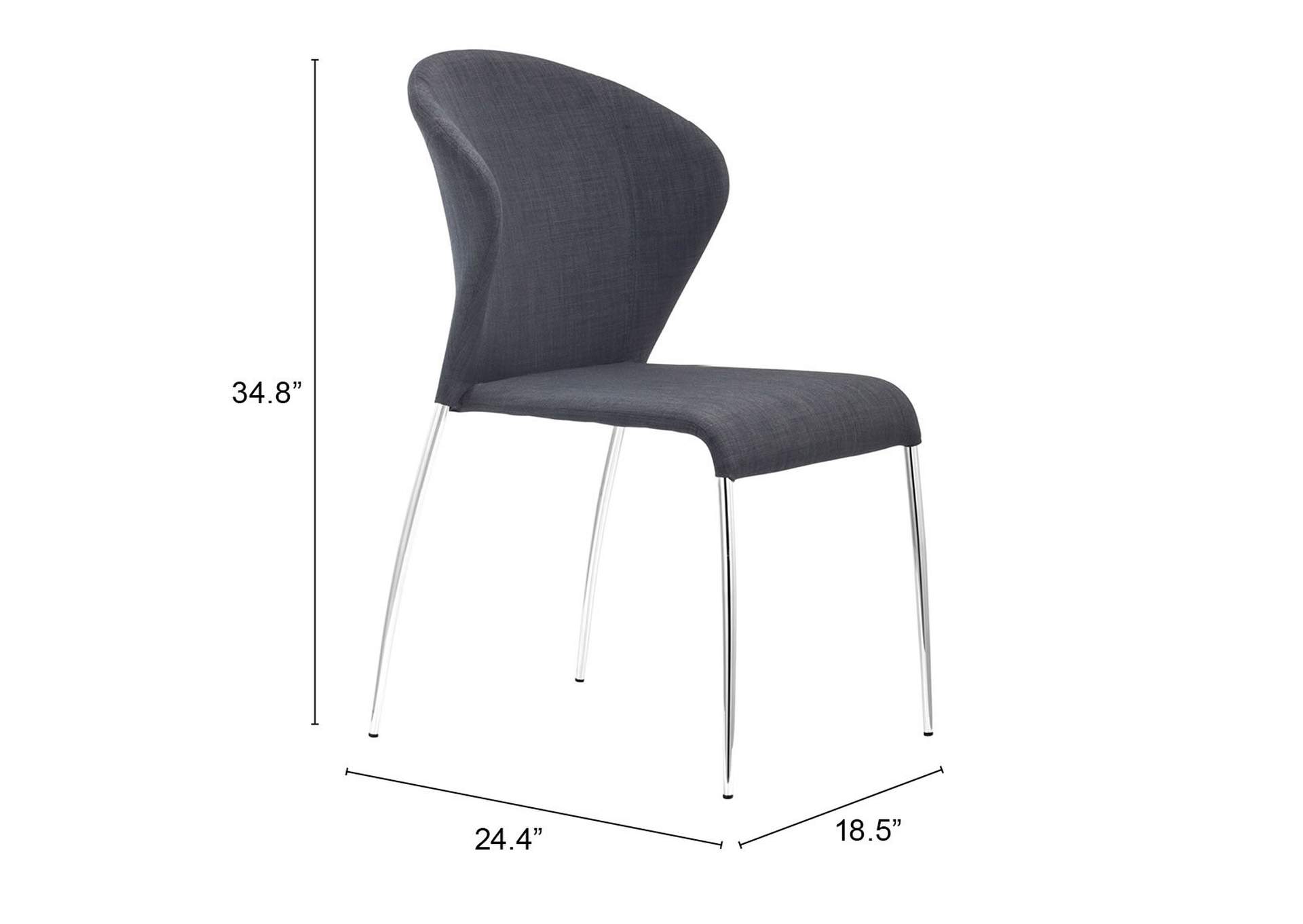 Oulu Dining Chair (Set Of 4) Graphite,Zuo
